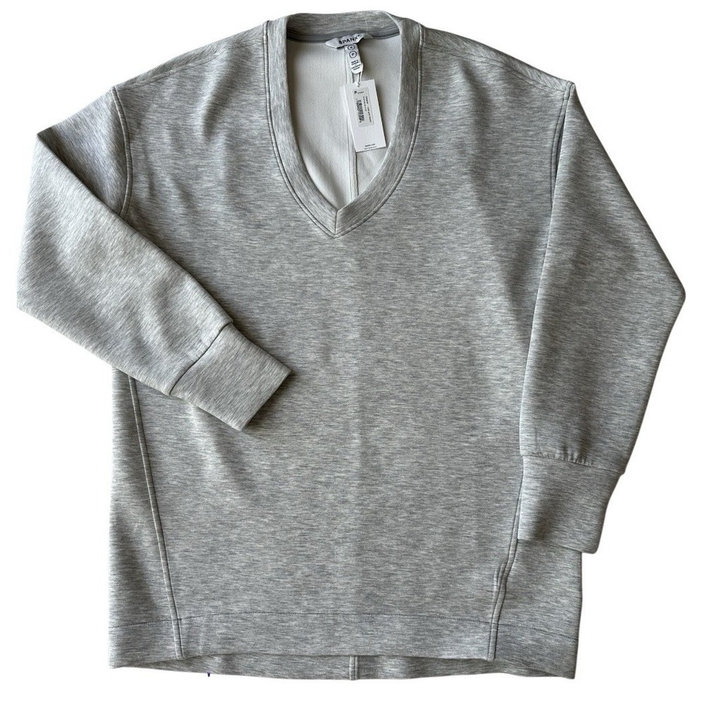 Spanx Air Essentials Brushed V Neck Tunic Size S Pale Grey‎ Heather 50885R
